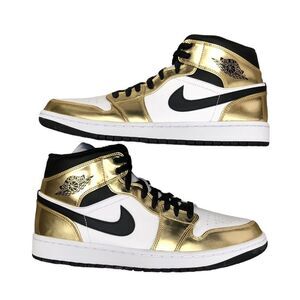 DEADSTOCK 2020 Nike Air Jordan 1 Mid SE 'Metallic Gold' Size 11